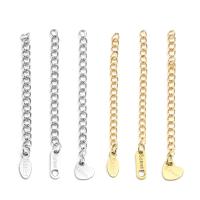 Stainless Steel Extender Chain Drop, 304 Stainless Steel, Vacuum Ion Plating, DIY, more colors for choice, 3mm, Length:Approx 1.96 Inch, Sold By PC