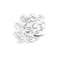 Stainless Steel Heart Pendants, 304 Stainless Steel, DIY & different styles for choice & with letter pattern & hollow, original color, 12x1.50mm, Hole:Approx 1.4mm, Sold By PC