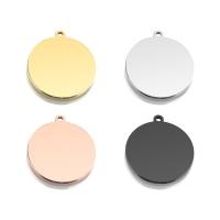 Stainless Steel Tag Charm, 304 Stainless Steel, Round, Vacuum Ion Plating, DIY & different size for choice, more colors for choice, Sold By PC
