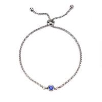Stainless Steel Jewelry Bracelet 304 Stainless Steel with Crystal Round Vacuum Ion Plating fashion jewelry & for woman Length Approx 7-9 Inch Sold By Lot