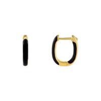 Brass Huggie Hoop Earring, gold color plated, for woman & enamel, more colors for choice, 12x14.30mm, Sold By Pair