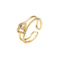 Kubieke Circonia Micro Pave Brass Ring, Messing, gold plated, Verstelbare & verschillende stijlen voor de keuze & micro pave zirconia & voor vrouw & hol, 20mm, Verkocht door PC