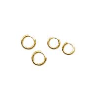 Brass Huggie Hoop Earring Donut gold color plated & for woman Sold By Pair