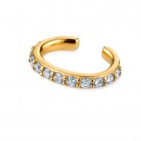 Fashion Earring Cuff and Wraps Brass gold color plated micro pave cubic zirconia & for woman 14.50mm Sold By PC