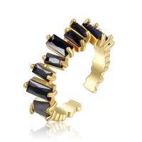 Cubique anneau en laiton Circonia Micro Pave, Placage de couleur d'or, Réglable & pavé de micro zircon & pour femme, plus de couleurs à choisir, 20mm, Vendu par PC