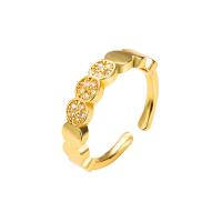 Cubic Zirconia Micro Pave Brass Ring, gold color plated, Adjustable & different styles for choice & micro pave cubic zirconia & for woman, 20mm, Sold By PC