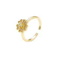 Cubic Zirconia Micro Pave Brass Ring gold color plated Adjustable & micro pave cubic zirconia & for woman 20mm Sold By PC