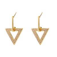 Cubic Zirconia Micro Pave Brass Earring, gold color plated, different styles for choice & micro pave cubic zirconia & for woman & hollow, 15x20mm, Sold By Pair