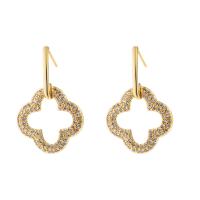Cubic Zirconia Micro Pave Brass Earring, gold color plated, different styles for choice & micro pave cubic zirconia & for woman & hollow, 16x25mm, Sold By Pair