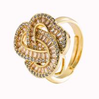 Cubic Zirconia Micro Pave Brass Ring gold color plated & micro pave cubic zirconia & for woman 20mm Sold By PC