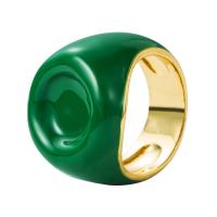 Brass Finger Ring gold color plated for woman & enamel 20mm Sold By PC