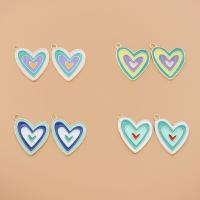 Zinc Alloy Heart Pendants DIY & enamel nickel lead & cadmium free Sold By Bag