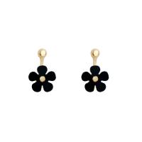 Zinc Alloy Drop Earrings with Acrylic Flower gold color plated fashion jewelry & for woman nickel lead & cadmium free Sold By Pair