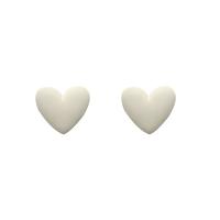 Boucle d'oreille bijoux acrylique, coeur, peinture, bijoux de mode & pour femme, blanc, 37x40mm, Vendu par paire