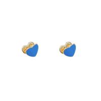 Tibetan Style Stud Earring, Heart, high quality plated, fashion jewelry & for woman & enamel, more colors for choice, 14x12mm, Sold By Pair
