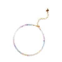 Colorful Fluorite Bracelet with 201 Stainless Steel with 5cm extender chain Vacuum Ion Plating Adjustable & fashion jewelry & Unisex multi-colored 2.50mm Length Approx 14-18 cm Sold By PC