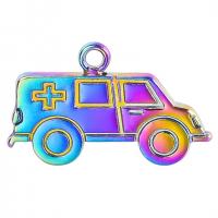 Tibetan Style Pendants, Ambulance, colorful plated, Unisex & different styles for choice, more colors for choice, nickel, lead & cadmium free, 22x14mm, Length:Approx 50 cm, Sold By PC