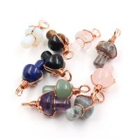 Gemstone Pendants Jewelry Natural Stone with Brass mushroom rose gold color plated & Unisex Sold By PC