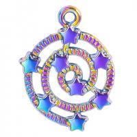 Zinc Alloy Pendants Star colorful plated Unisex nickel lead & cadmium free Length Approx 50 cm Sold By PC