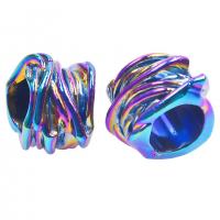 Zinklegierung Großes Loch Perlen, bunte Farbe plattiert, DIY, frei von Nickel, Blei & Kadmium, 11x16mm, verkauft von PC