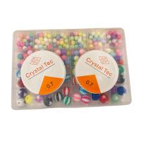 Mixed Acrylic Beads with Crystal Thread Round injection moulding random style & DIY mixed colors Approx Sold By Box