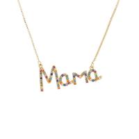 Cubic Zircon Micro Pave Brass Necklace, with 1.97 extender chain, Alphabet Letter, gold color plated, different styles for choice & micro pave cubic zirconia & for woman, golden, nickel, lead & cadmium free, Length:15.75 Inch, Sold By PC