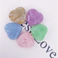 Acrylic Jewelry Beads, Heart, injection moulding, DIY, more colors for choice, 34x34mm, Approx 39PCs/Bag, Sold By Bag