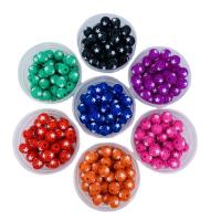 Acrylic Jewelry Beads Round DIY & with star pattern Sold By Bag