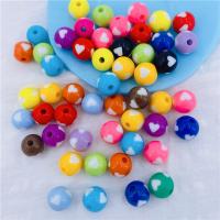Acrylic Jewelry Beads Round DIY & with heart pattern Sold By Bag