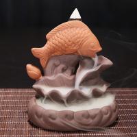 Backflow Incense Burner, Purple Clay, handmade, for home and office & durable & different styles for choice, Sold By PC