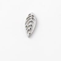 Stainless Steel Pendants, 304 Stainless Steel, Leaf, DIY & hollow, original color, 5x12mm, Sold By PC