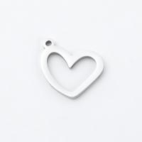 Stainless Steel Heart Pendants 304 Stainless Steel DIY original color Sold By PC