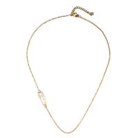 Plastic Pearl Necklace 304 Stainless Steel with Plastic Pearl with 1.97inch extender chain fashion jewelry & for woman & with rhinestone golden Length Approx 17.72 Inch Sold By PC