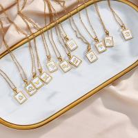 Rustfrit stål smykker halskæde, 304 rustfrit stål, med Shell, forskellige design til valg & for kvinde, gylden, 16x12x2mm, Længde Ca. 17.72 inch, Solgt af PC