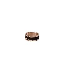 Brass Cuff Finger Ring, Donut, silver color plated, fashion jewelry & for woman & enamel, black, nickel, lead & cadmium free, 23x7mm, Sold By PC