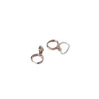 Huggie Hoop Drop Earring, Brass, Heart, silver color plated, fashion jewelry & for woman, silver color, nickel, lead & cadmium free, 12x11mm,7x7mm, Sold By Pair