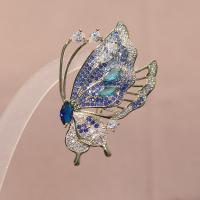 Cubic Zirconia Brooch Brass Butterfly plated micro pave cubic zirconia & for woman nickel lead & cadmium free Sold By PC