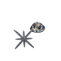 Cubic Zirconia Brooch Brass Eight Point Star plated micro pave cubic zirconia & for woman nickel lead & cadmium free Sold By PC