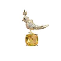 Cubic Zirconia Brooch, Brass, Bird, plated, Unisex & micro pave cubic zirconia, more colors for choice, nickel, lead & cadmium free, 40x30mm, Sold By PC