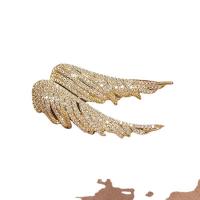 Cubic Zirconia Brooch Brass Angel Wing plated micro pave cubic zirconia & for woman nickel lead & cadmium free Sold By PC