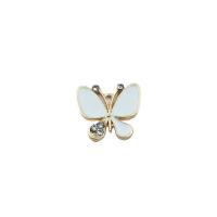 Zinc Alloy Butterfly gold color plated DIY & enamel & with rhinestone nickel lead & cadmium free Sold By PC