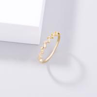 Cúbicos Circonia Micro Pave anillo de latón, metal, chapado en color dorado, micro arcilla de zirconia cúbica & para mujer, 17mm, Vendido por UD