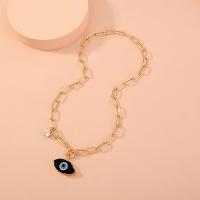 Zinc Alloy Jewelry Necklace with Seedbead & Plastic Pearl plated micro pave cubic zirconia & for woman Sold By PC
