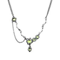 Edelstahl Schmuck Halskette, 304 Edelstahl, mit Opal & Zinklegierung, mit Verlängerungskettchen von 2.5inch, Modeschmuck & für Frau, Länge:ca. 17.3 ZollInch, verkauft von PC