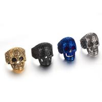Rostfritt stål Fingerringar, 304 rostfritt stål, Skull, plated, olika storlek för val & för människan, fler färger för val, Säljs av PC