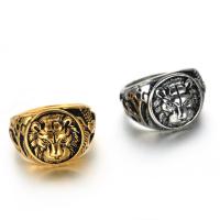 Rozsdamentes acél Finger Ring, 304 rozsdamentes acél, galvanizált, különböző méretű a választás & az ember, több színt a választás, Által értékesített PC