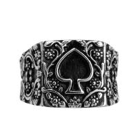 Пальцевидное Кольцо Титановой Стали, титан, Другое покрытие, разный размер для выбора & Мужский & чернеют, черный, продается PC