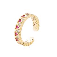 Cubi Circonia Micro Pave anello in ottone, placcato color oro, Regolabile & Micro spianare cubic zirconia & per la donna, nessuno, 20mm, Venduto da PC