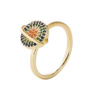 Cubic Zirconia Micro Pave Brass Ring gold color plated micro pave cubic zirconia & for woman 20mm Sold By PC