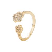Cubic Zirconia Micro Pave Brass Ring, with Plastic Pearl, gold color plated, Adjustable & different styles for choice & micro pave cubic zirconia & for woman, 20mm, Sold By PC